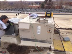 We are reinstalling the new rtu. Reconnect gas, electrical, duct work, and low voltage connections.