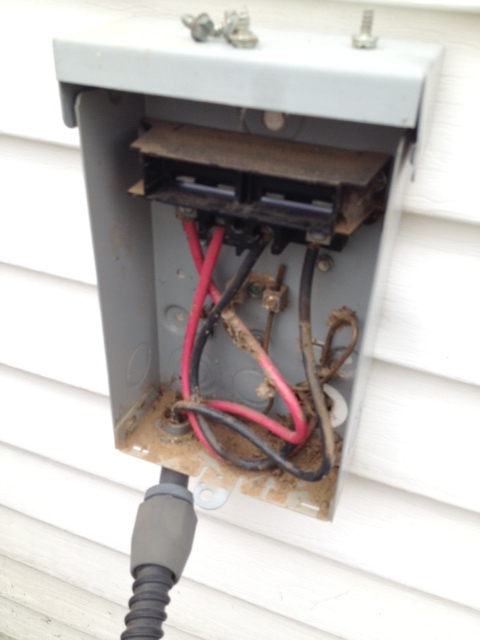 Thanks to Karl, this air conditioner control box is no longer a home for wasps.